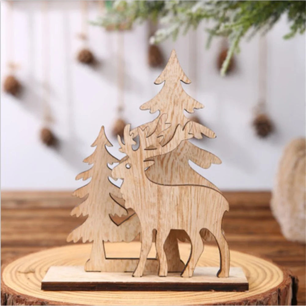 Wood Christmas Ornament Table Decoration DIY Craft - Elk - 1