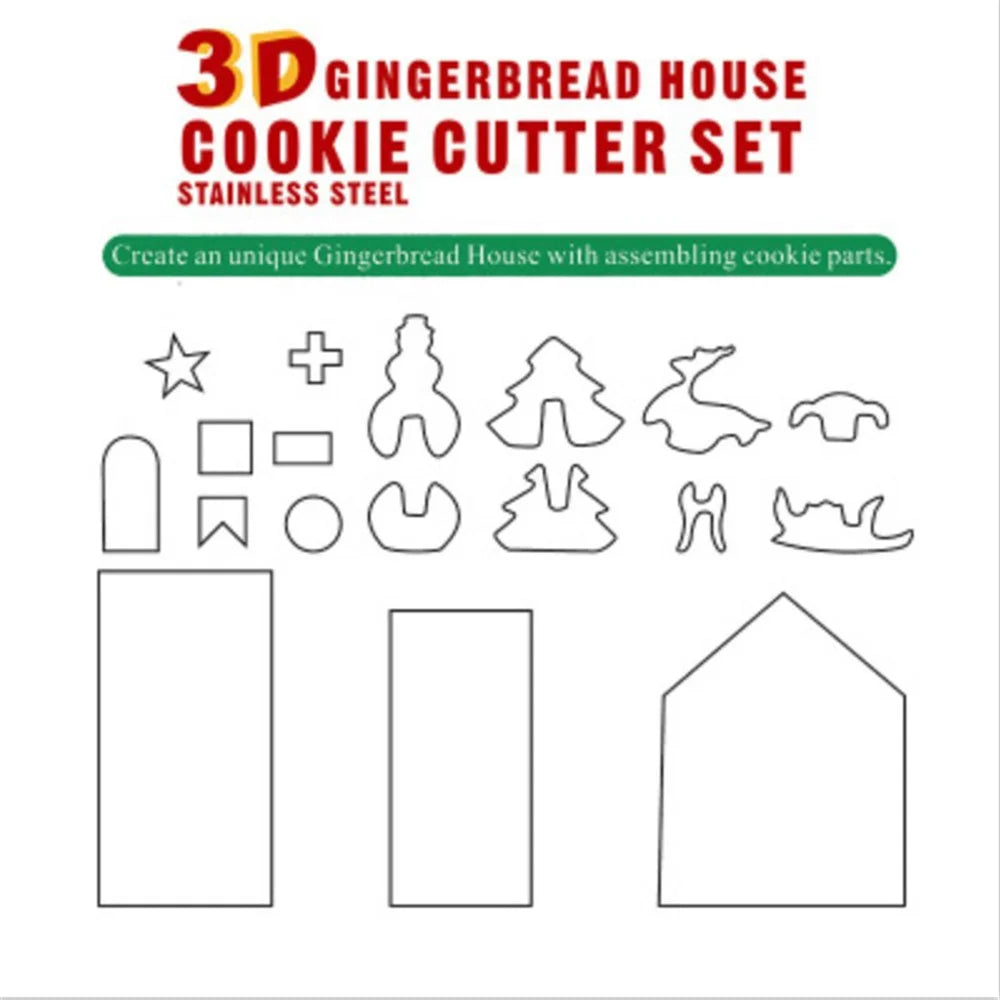 18PCS / Set Christmas Cookie Cutter Stainless Steel Cut Candy Biscuit Mold Cooking Tool Gift - 2