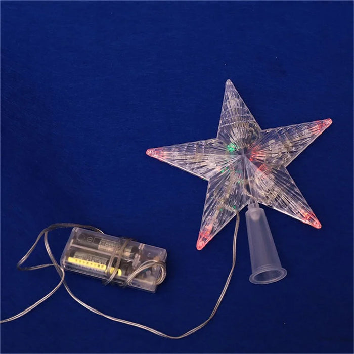 USB LED Light Star Ornament Party Supplies Christmas Tree Top Lamp - 5