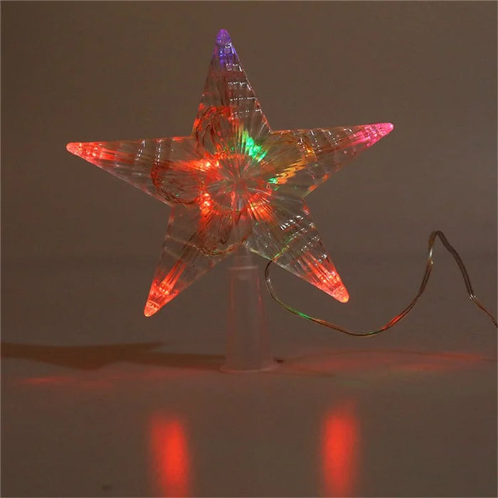 USB LED Light Star Ornament Party Supplies Christmas Tree Top Lamp - 6