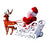 Christmas Santa Claus Doll Elk Sled Toy Electric Universal Car with Music - 2