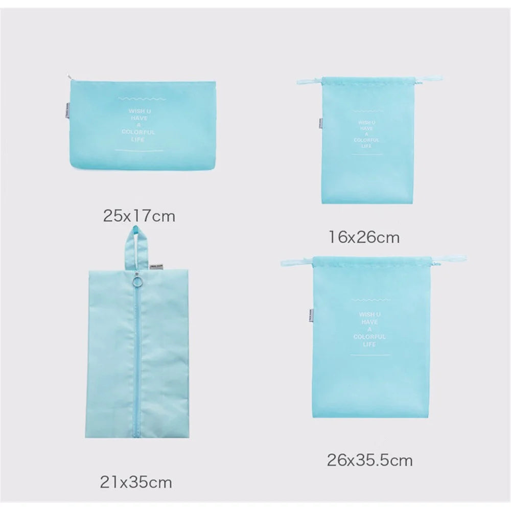 8PCS/Set Travel Luggage Packing Cubes Storage Bags Packing Organizer Bags - Baby Blue - 4