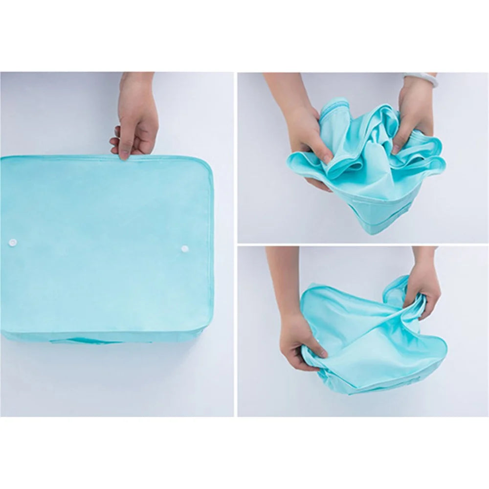8PCS/Set Travel Luggage Packing Cubes Storage Bags Packing Organizer Bags - Baby Blue - 5