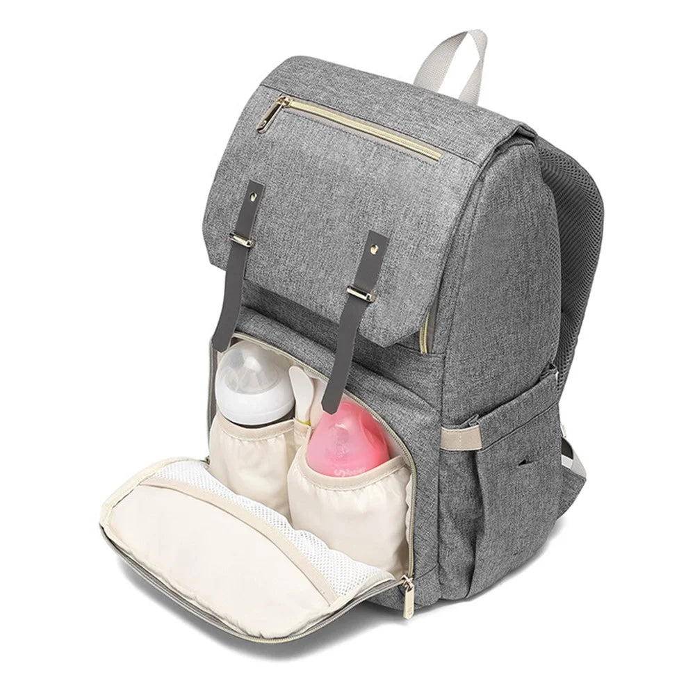Large Capacity Mummy Maternity Nappy Shoulder Bag Baby Bag Travel Backpack - Grey - 1