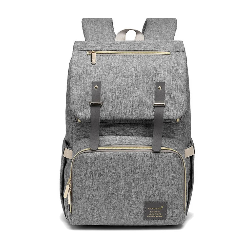 Large Capacity Mummy Maternity Nappy Shoulder Bag Baby Bag Travel Backpack - Grey - 3