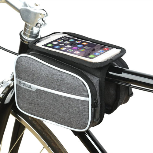 B-SOUL 2L Beam of Bicycle Pack Bicycle Pack 6.2 inch Touch Screen Mobile Phone Pack- Grey - 1