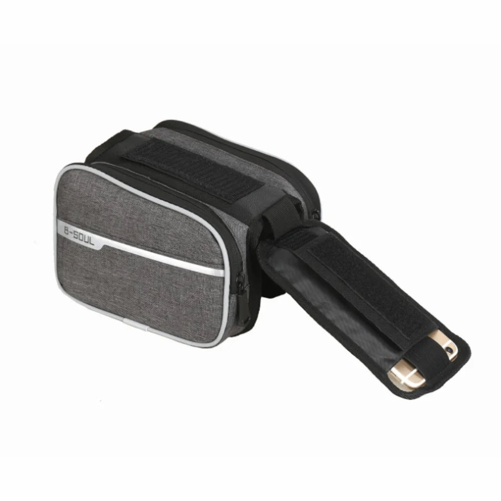 B-SOUL 2L Beam of Bicycle Pack Bicycle Pack 6.2 inch Touch Screen Mobile Phone Pack- Grey - 4