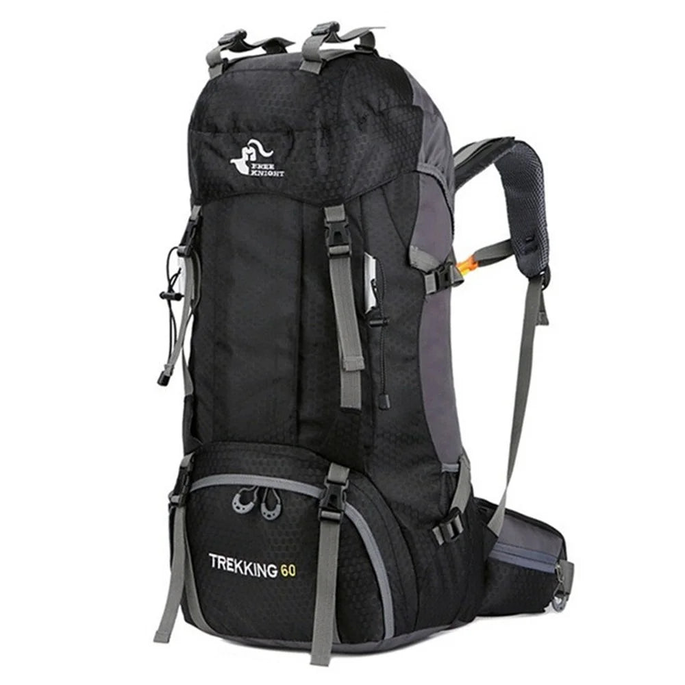 FREEDOM KNIGHT 60L Large Capacity Travel Hiking Camping Outdoor Backpack - Black - 1