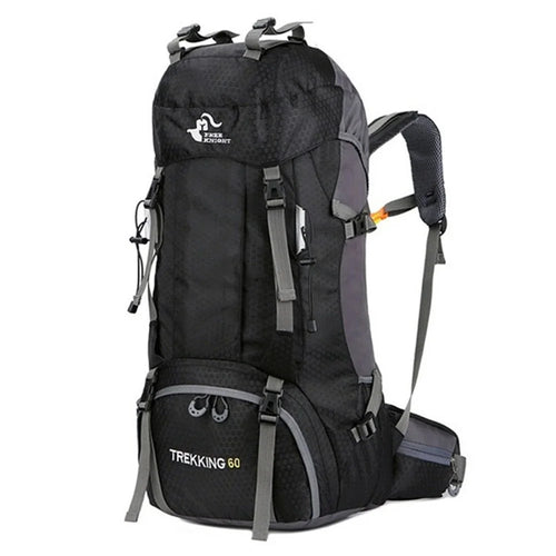 FREEDOM KNIGHT 60L Large Capacity Travel Hiking Camping Outdoor Backpack - Black - 1