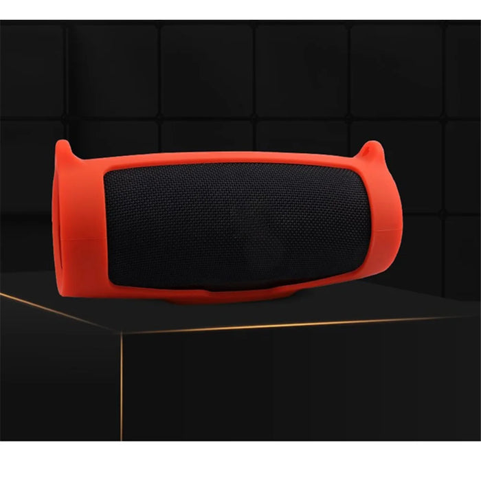 Silicone Carrying Case Bluetooth-compatible Speaker Protective Cover with Shoulder Strap Carabiner for JBL Charge 5 - Red - 7