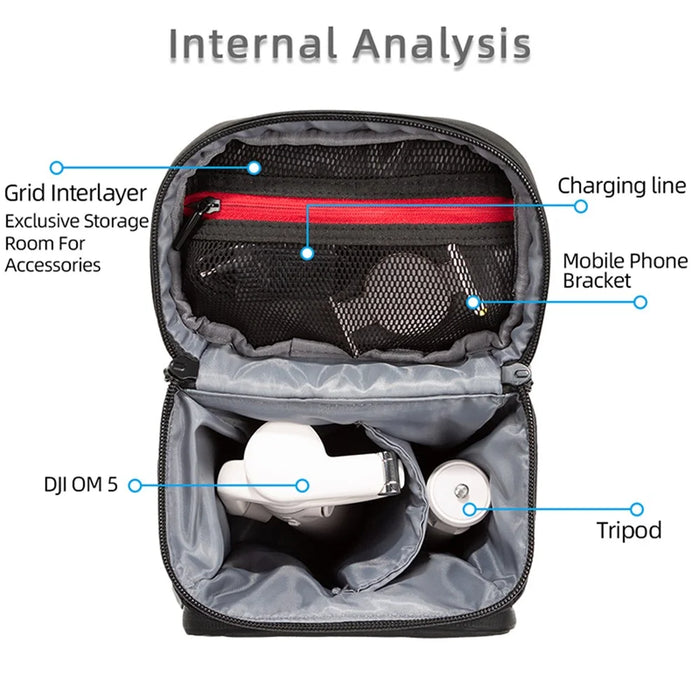Portable Shockproof Crossbody Bag Handbag Carrying Case for DJI OM 5 Handheld Gimbal Accessories - 4