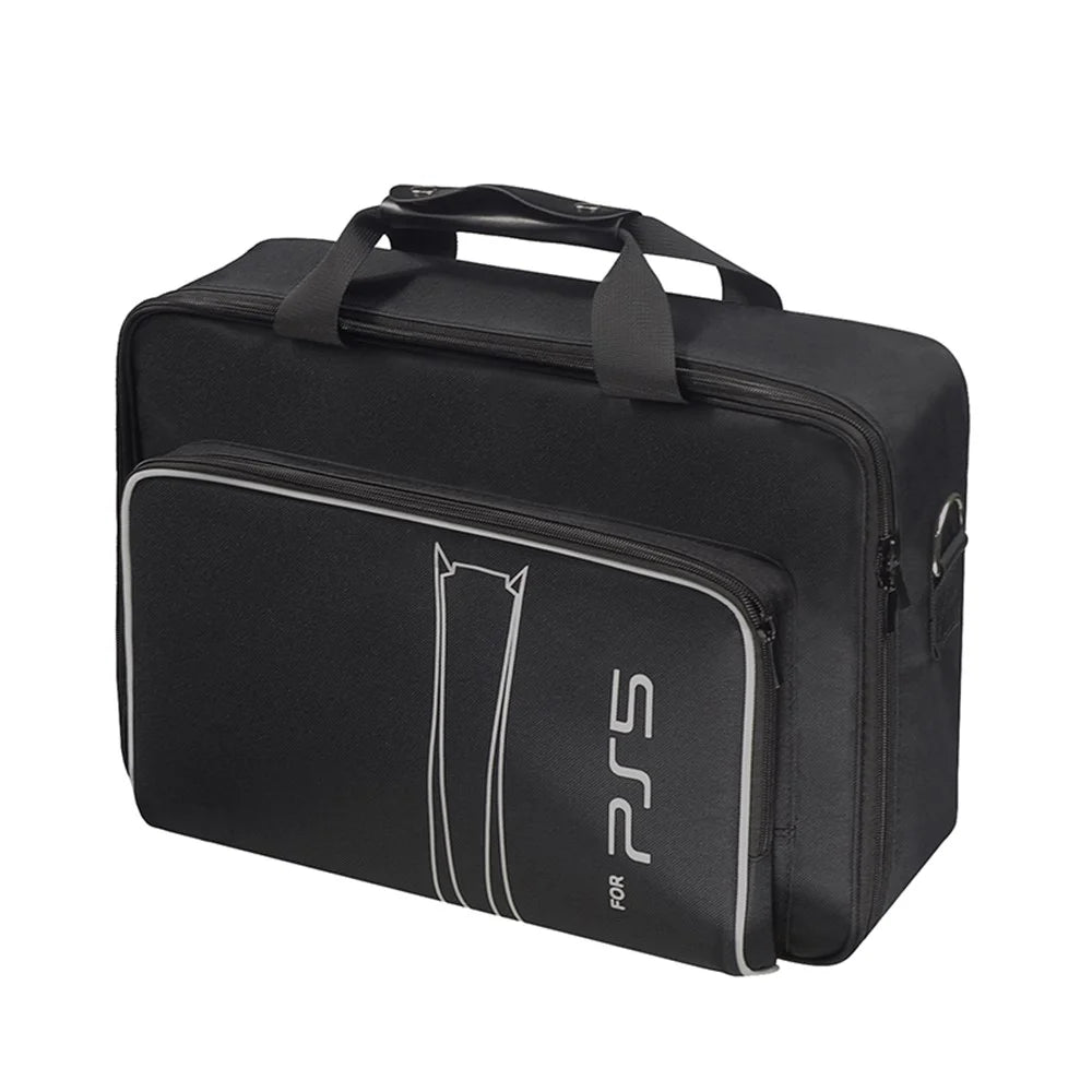 For Sony PlayStation 5 Portable Travel Storage Bag Game Console Accessories Handbag Crossbody Bag - Black / White - 5