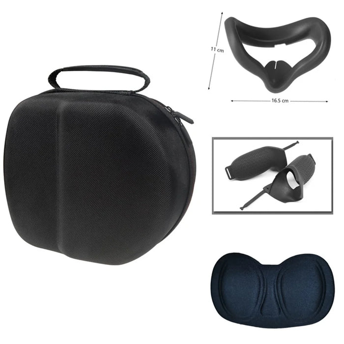 Storage Bag + Face Mask + Lens Protective Cover + Silicone Handle Cover Set for Oculus Quest 2 - 3