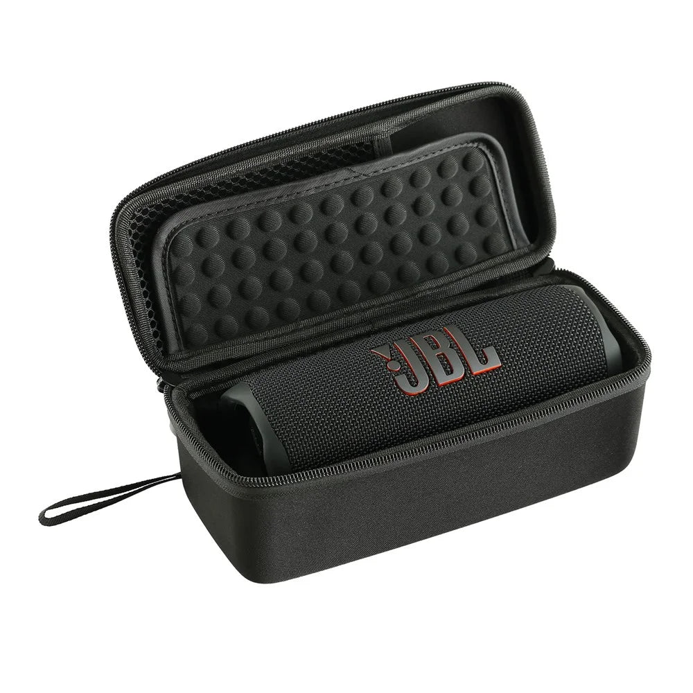 For JBL Flip 7 / Flip 6 / Flip 5 / Flip 4 Rectangle Shockproof Carrying Case Bluetooth-Compatible Speaker Storage Bag - Black - 1