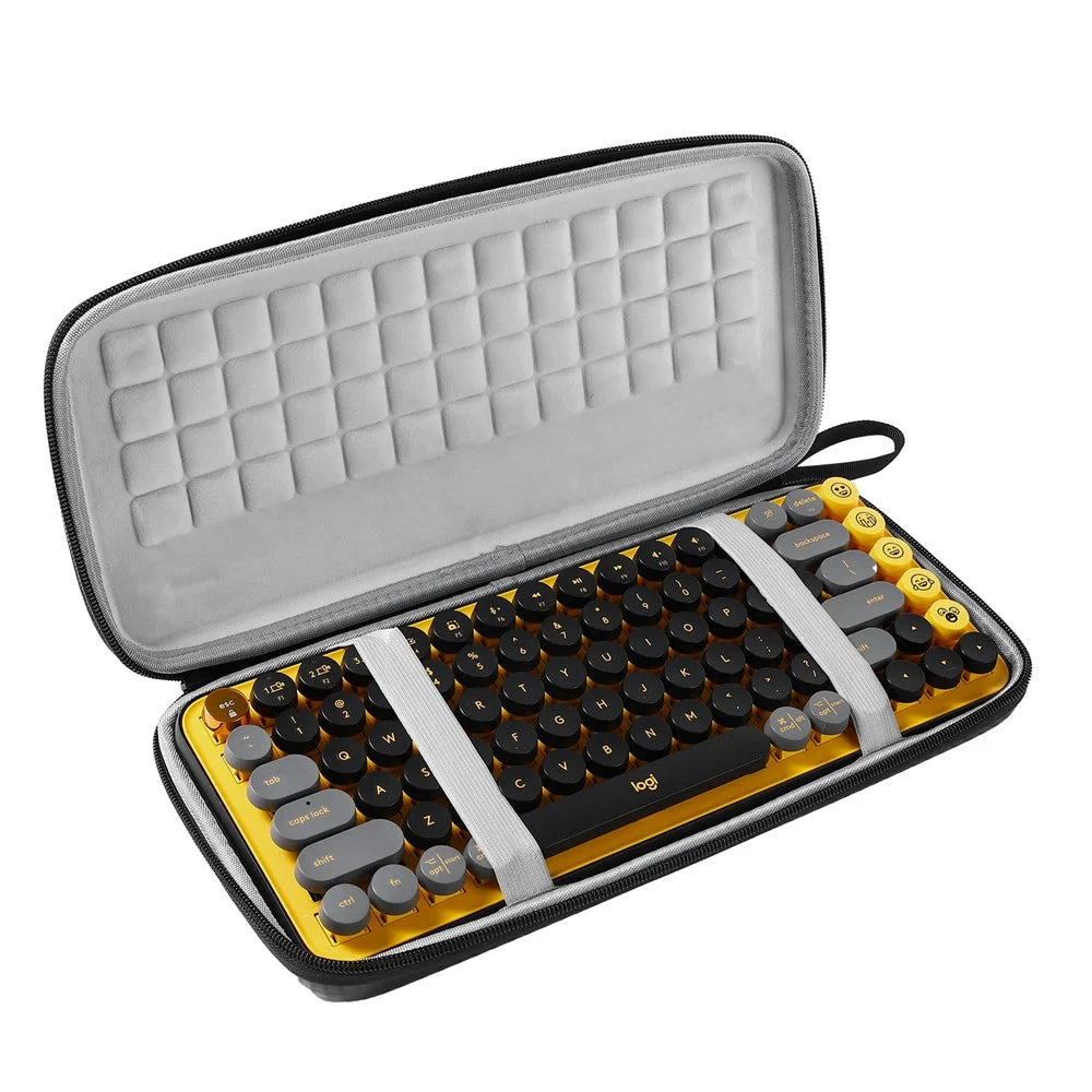 Portable Protective Storage Bag Carrying Case for Logitech POP Keys Mechanical Keyboard - Black/Grey - 1