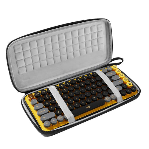 Portable Protective Storage Bag Carrying Case for Logitech POP Keys Mechanical Keyboard - Black/Grey - 1