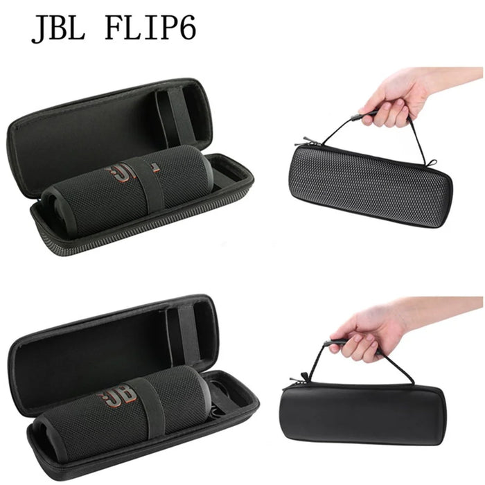 For JBL Flip 6 Bluetooth-compatible Speaker Anti-scratch Carrying Bag Portable Storage Case - Grid Black - 7