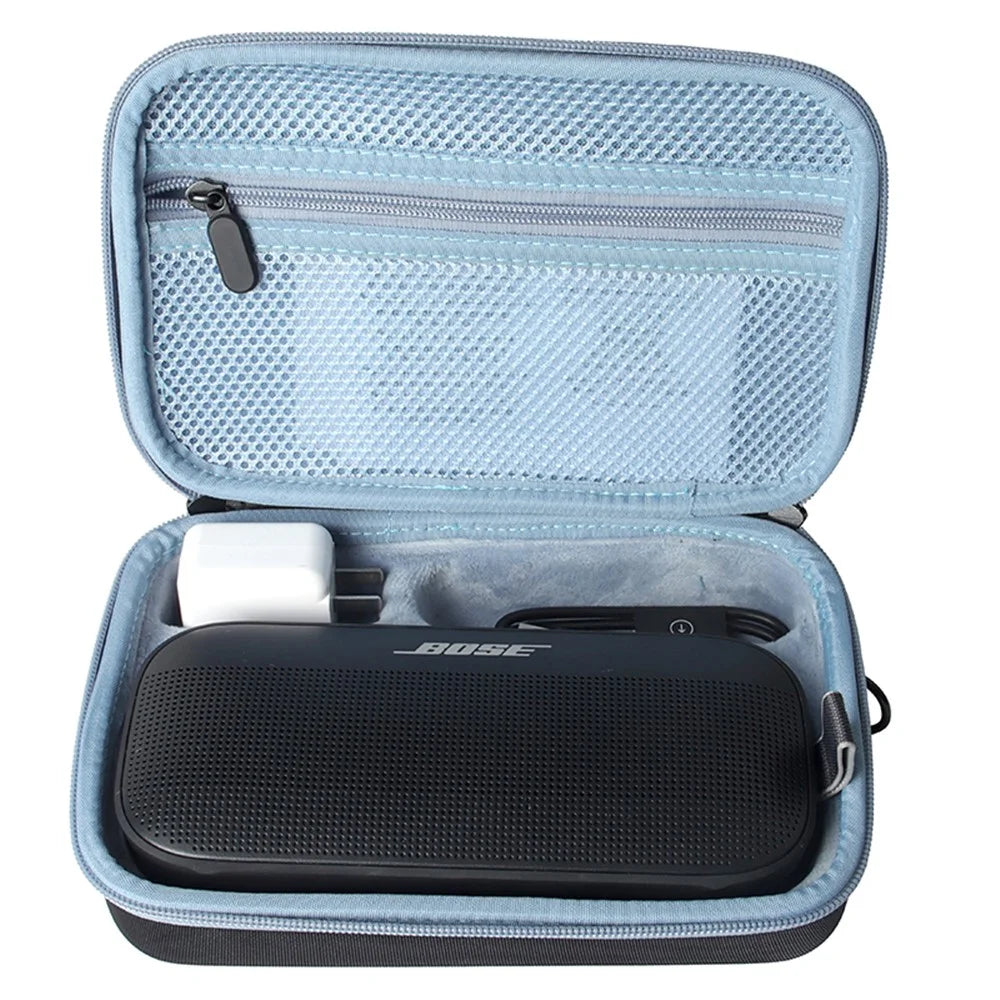 For Bose Soundlink Flex Gen 2 / Flex Shockproof Storage Box Dustproof Wear-Resistant Speaker Storage Case Bag with Shoulder Strap - Black / Blue - 5