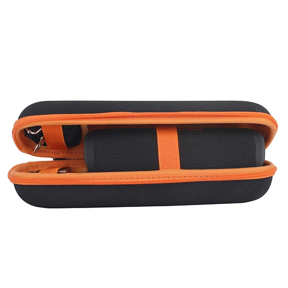 For JBL Flip 6/Flip 5/Flip 4 Portable Shockproof Carrying Case Bluetooth-compatible Speaker Storage Bag - Black/Orange - 5