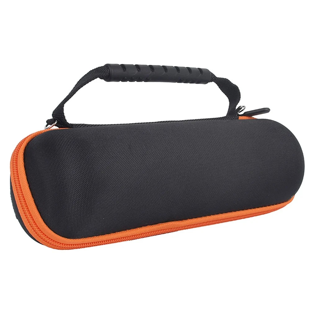 For JBL Flip 6/Flip 5/Flip 4 Portable Shockproof Carrying Case Bluetooth-compatible Speaker Storage Bag - Black/Orange - 6