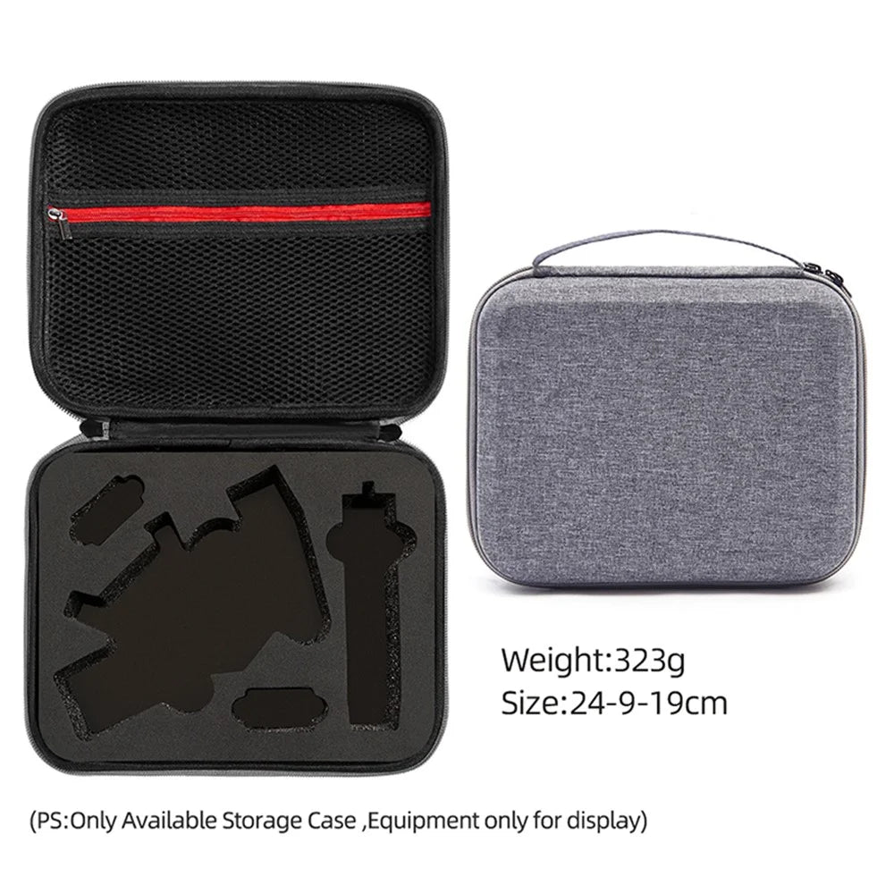 For DJI OM4/OM4 SE/OM3 Handheld Gimbal Phone Stabilizer Portable Storage Bag Carrying Case - Grey/Black Liner - 1