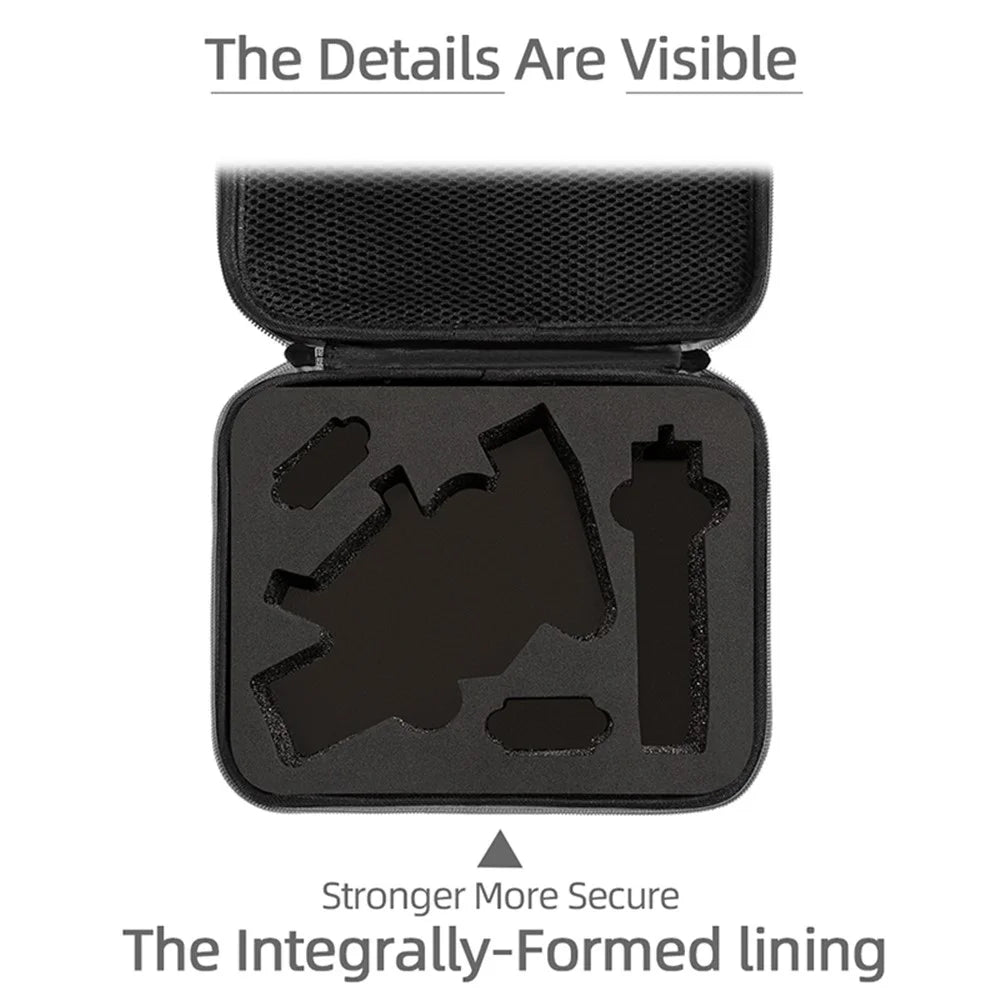 For DJI OM4/OM4 SE/OM3 Handheld Gimbal Phone Stabilizer Portable Storage Bag Carrying Case - Grey/Black Liner - 5