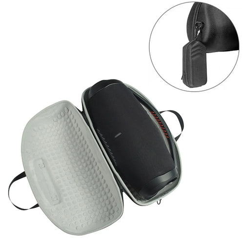 For JBL Boombox 2 / 3 Bluetooth-compatible Speaker Storage Box Shockproof Carrying Case with Shoulder Strap and Small Box - Black / Grey - 1