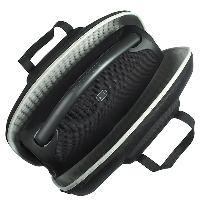 For JBL Boombox 2 / 3 Bluetooth-compatible Speaker Storage Box Shockproof Carrying Case with Shoulder Strap and Small Box - Black / Grey - 5