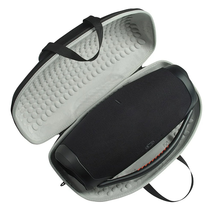 For JBL Boombox 2 / 3 Bluetooth-compatible Speaker Storage Box Shockproof Carrying Case with Shoulder Strap and Small Box - Black / Grey - 6