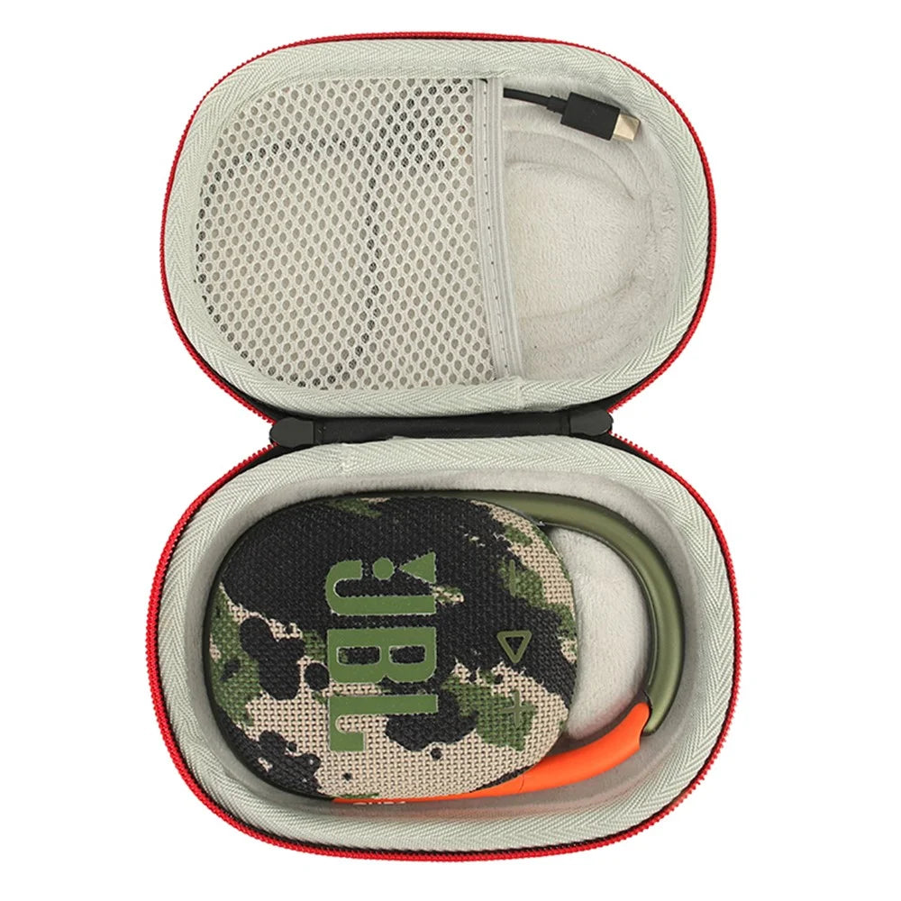 For JBL Clip4 Speaker Hard EVA Storage Box Travel Portable Bag - Black/Grey - 3