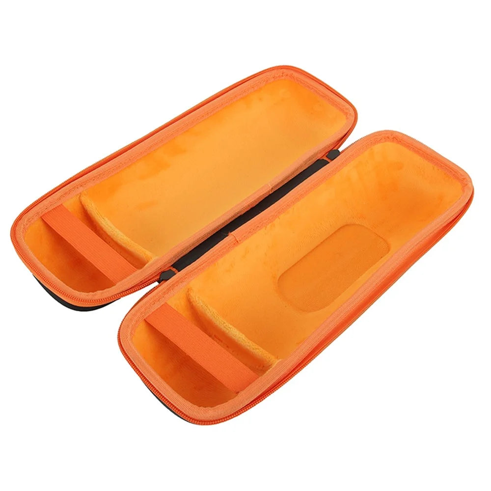 For JBL Charge 5 Bluetooth-compatible Speaker Oxford Cloth Protective Carrying Case Speaker Storage Bag - Black/Orange - 3