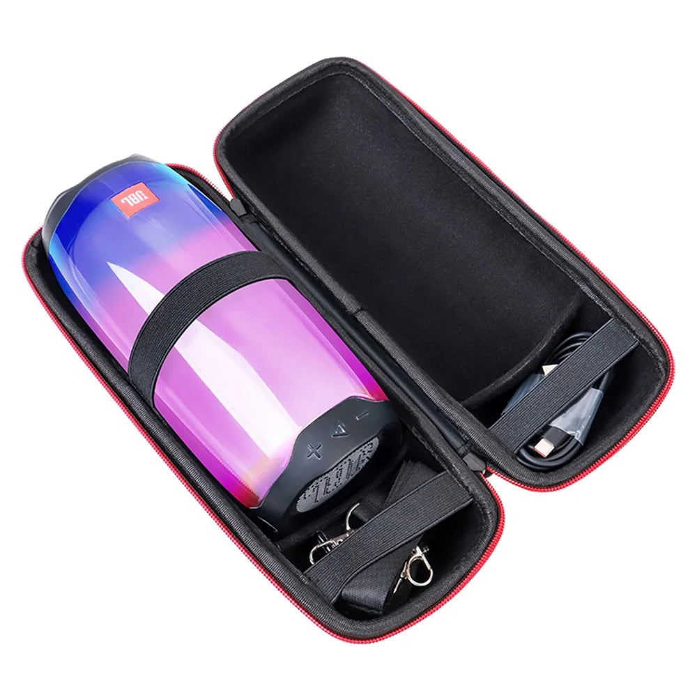 For JBL Pulse4 Shockproof Storage Bag with Shoulder Strap Bluetooth-compatible Speaker Carrying Case - Grid Black - 2