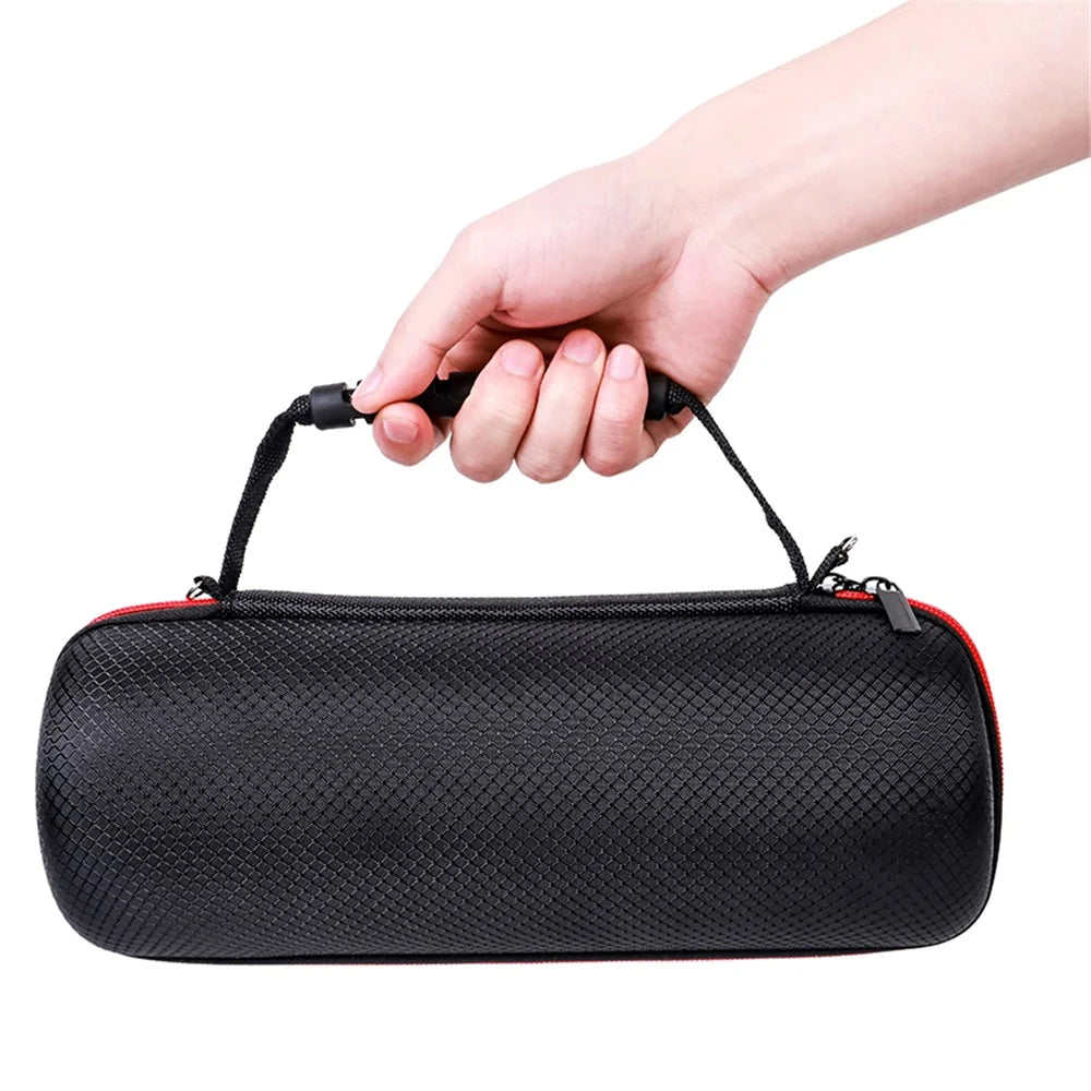 For JBL Pulse4 Shockproof Storage Bag with Shoulder Strap Bluetooth-compatible Speaker Carrying Case - Grid Black - 5