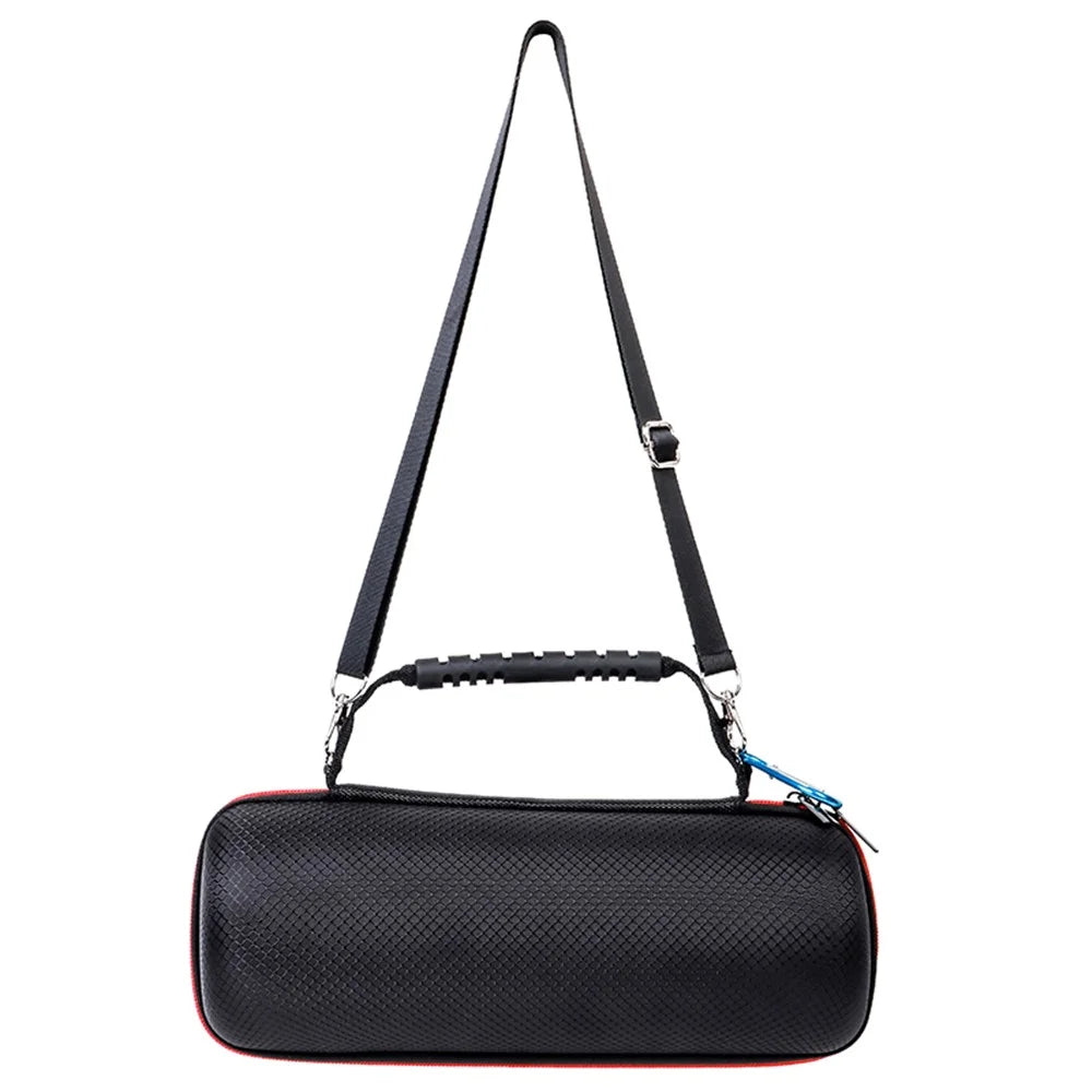 For JBL Pulse4 Shockproof Storage Bag with Shoulder Strap Bluetooth-compatible Speaker Carrying Case - Grid Black - 6