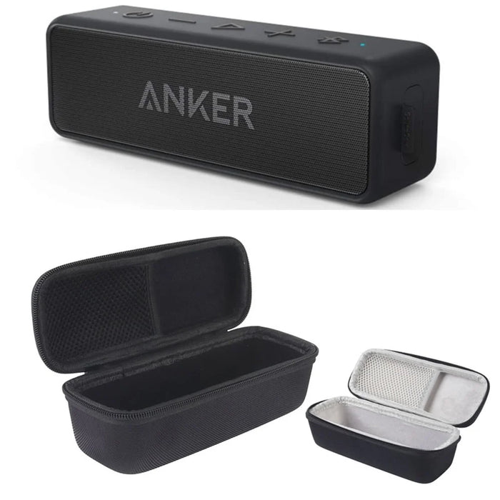 For Anker SoundCore 2/3 Portable Bluetooth-compatible Speaker Shockproof Carrying Case Storage Bag - Black/Grey - 7