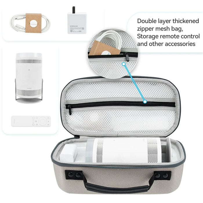 For Samsung The Freestyle Projector Storage Bag Shockproof Hard EVA Oxford Cloth Portable Travel Carrying Case - 3