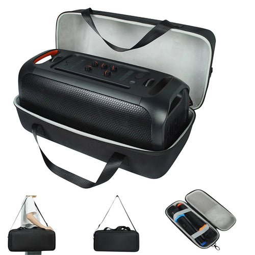 for JBL PartyBox On-The-Go Shockproof Hard EVA Storage Bag Carrying Box with Microphone Bag - Grey - 1