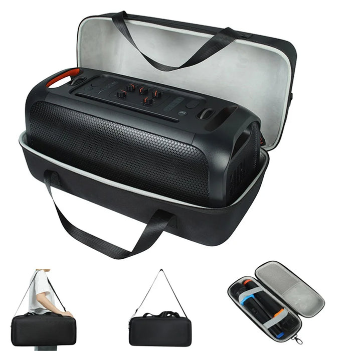 for JBL PartyBox On-The-Go Shockproof Hard EVA Storage Bag Carrying Box with Microphone Bag - Grey - 1