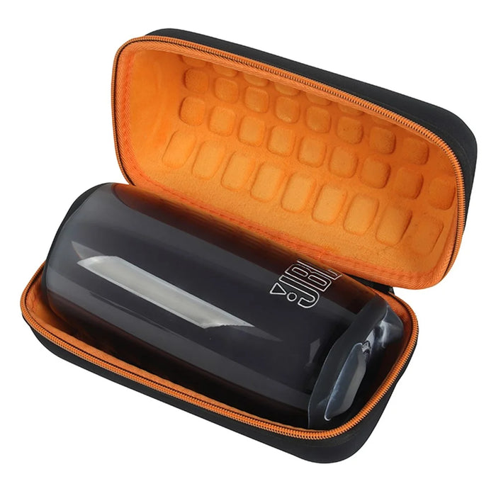 Hard EVA Shockproof Storage Box for JBL Pulse 5, Bluetooth-compatible Speaker Protective Cover Travel Carrying Bag - Black / Orange - 3