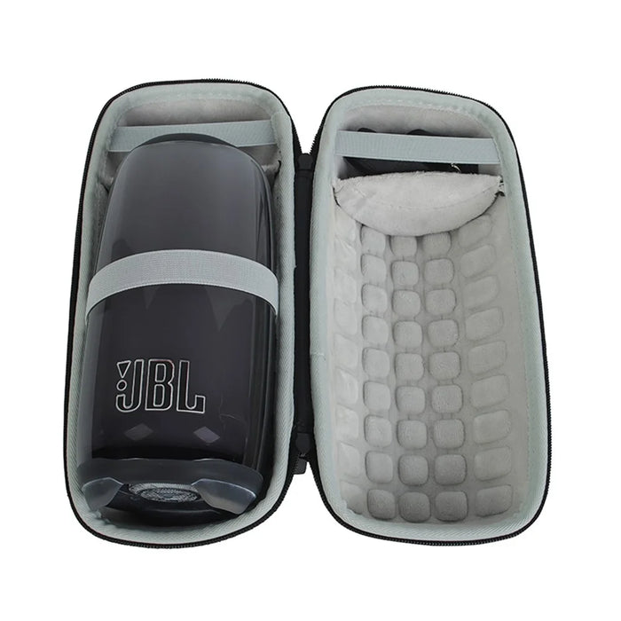 Portable Hard EVA Storage Case for JBL Pulse 5, Bluetooth-compatible Speaker Travel Carrying Bag with Shoulder Strap - Black  /  Grey - 3