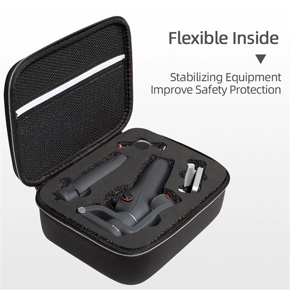 Portable Storage Bag for DJI OM 6, Handheld Gimbal Accessories Handbag Shockproof Carrying Case - Black / Black Liner - 3