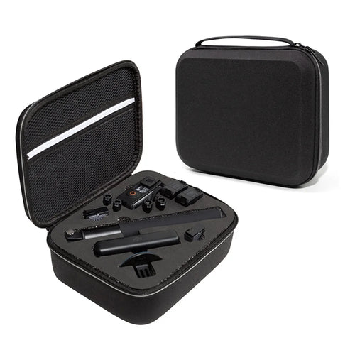 For DJI Osmo Action 3 / Action 4 / Action 5 Pro Portable Zipper Camera Protection Case EVA Hard Shell Handle Strap Camera Accessories Storage Bag - Black - 1
