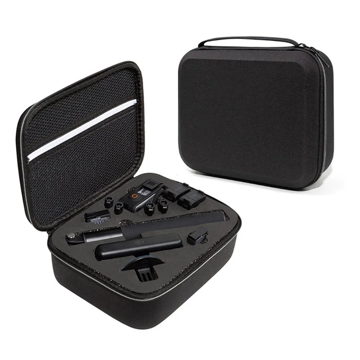 For DJI Osmo Action 3 / Action 4 / Action 5 Pro Portable Zipper Camera Protection Case EVA Hard Shell Handle Strap Camera Accessories Storage Bag - Black - 1