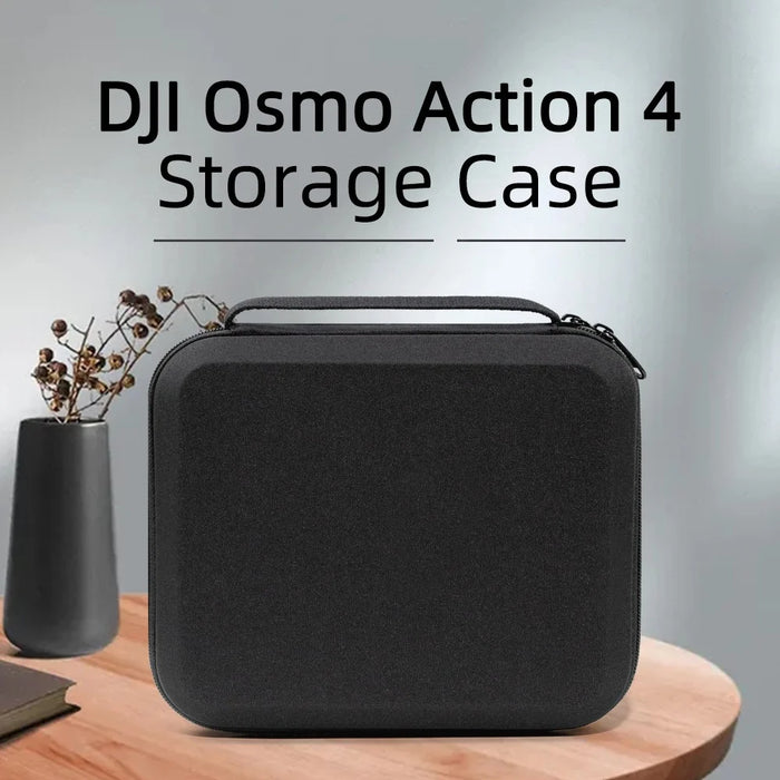 For DJI Osmo Action 3 / Action 4 / Action 5 Pro Portable Zipper Camera Protection Case EVA Hard Shell Handle Strap Camera Accessories Storage Bag - Black - 2