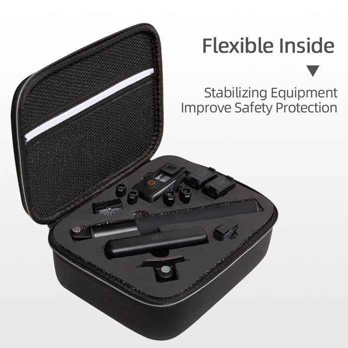 For DJI Osmo Action 3 / Action 4 / Action 5 Pro Portable Zipper Camera Protection Case EVA Hard Shell Handle Strap Camera Accessories Storage Bag - Black - 6