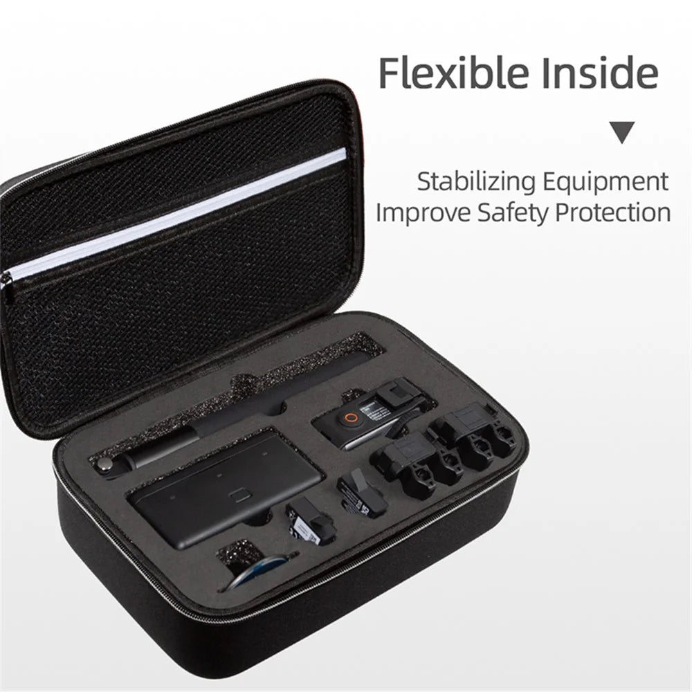 Storage Bag for DJI Osmo Action 3 / Action 4 / Action 5 Pro Portable Camera Accessories Protection Box Carrying Case - Black - 5