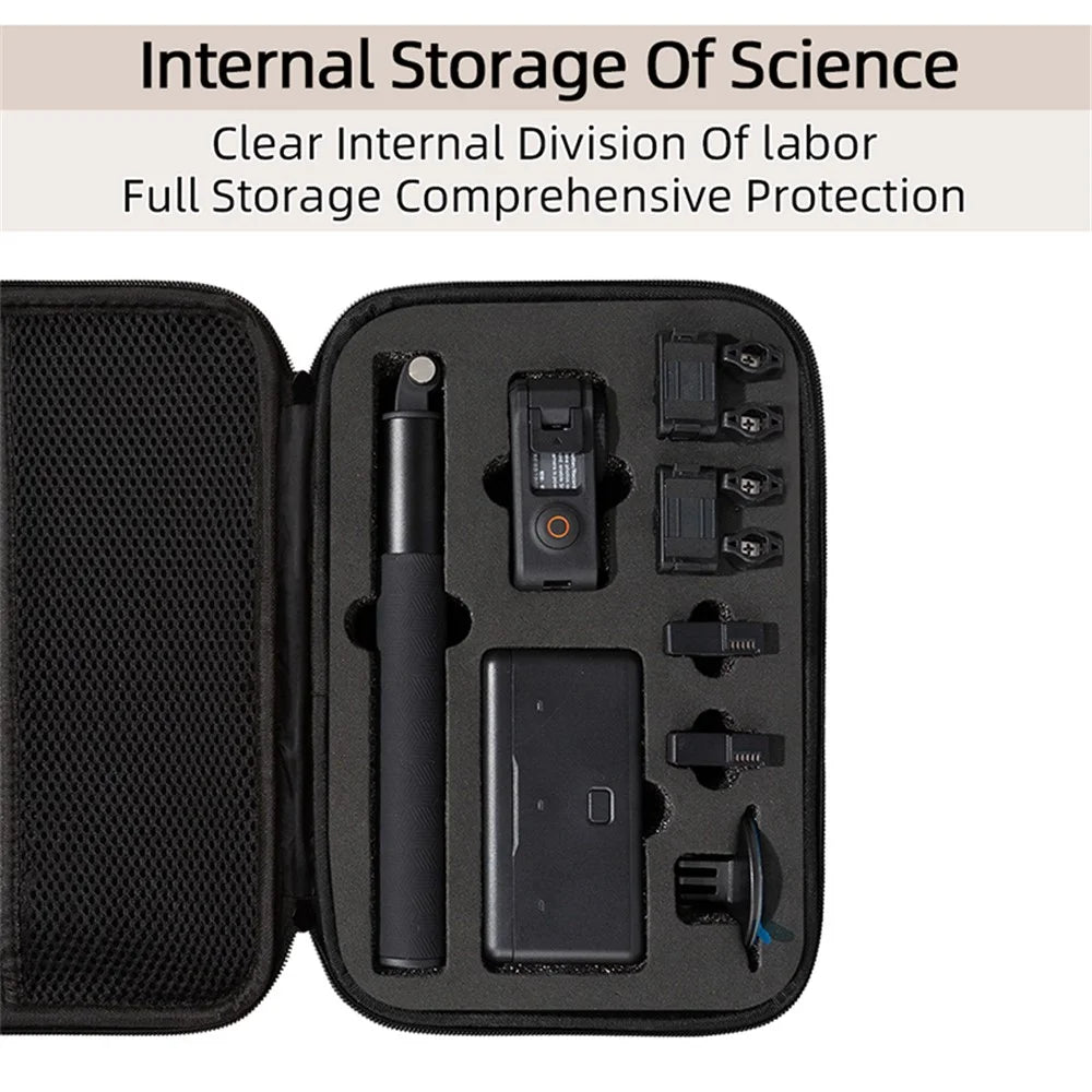 Storage Bag for DJI Osmo Action 3 / Action 4 / Action 5 Pro Portable Camera Accessories Protection Box Carrying Case - Black - 6