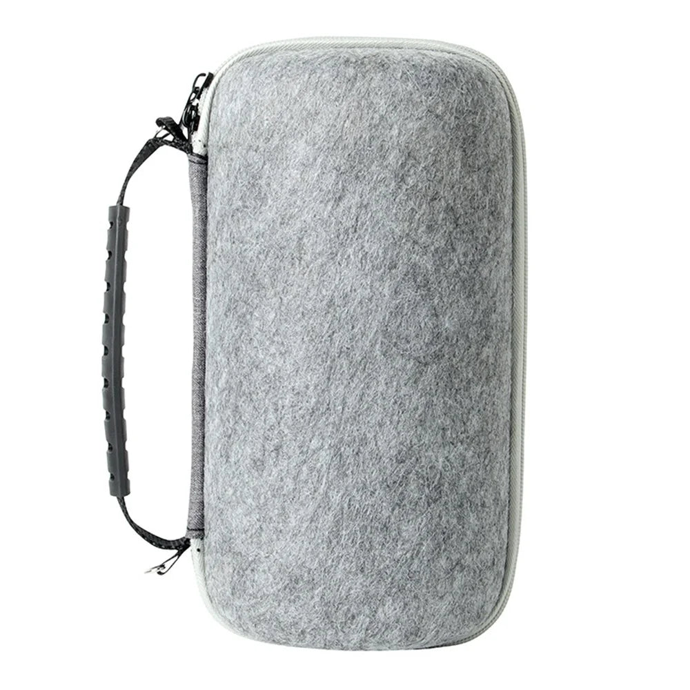 Felt Storage Bag for JBL Pulse 5 Bluetooth-compatible Speaker, Shockproof Zipper Carrying Case with Shoulder Strap and Carabiner - Grey - 1