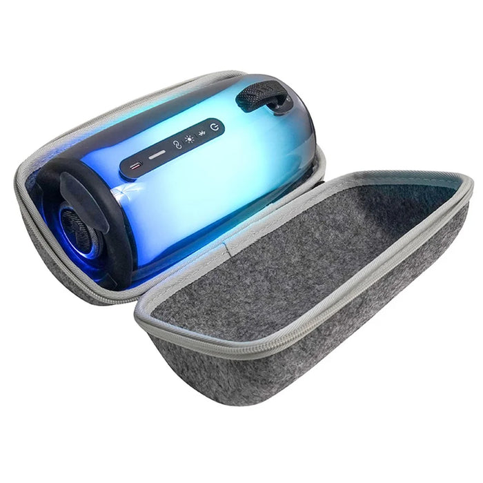 Felt Storage Bag for JBL Pulse 5 Bluetooth-compatible Speaker, Shockproof Zipper Carrying Case with Shoulder Strap and Carabiner - Grey - 3