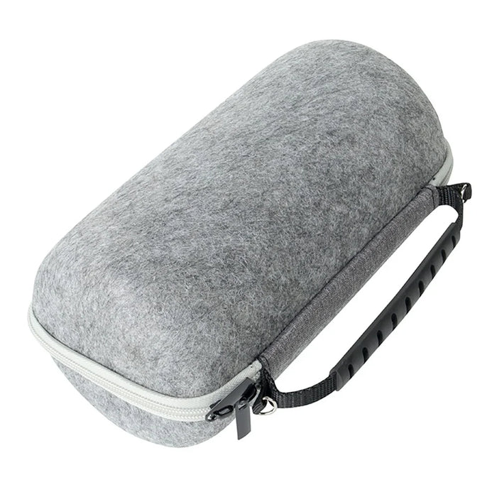 Felt Storage Bag for JBL Pulse 5 Bluetooth-compatible Speaker, Shockproof Zipper Carrying Case with Shoulder Strap and Carabiner - Grey - 6